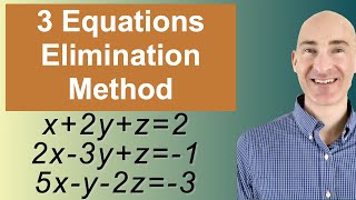 Solving Systems of 3 Equations Elimination [upl. by Loriner]